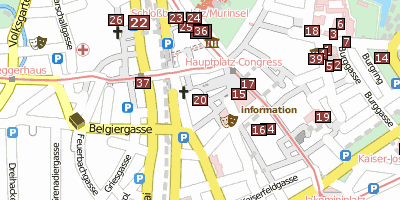 Stadtplan Franziskanerkloster Graz